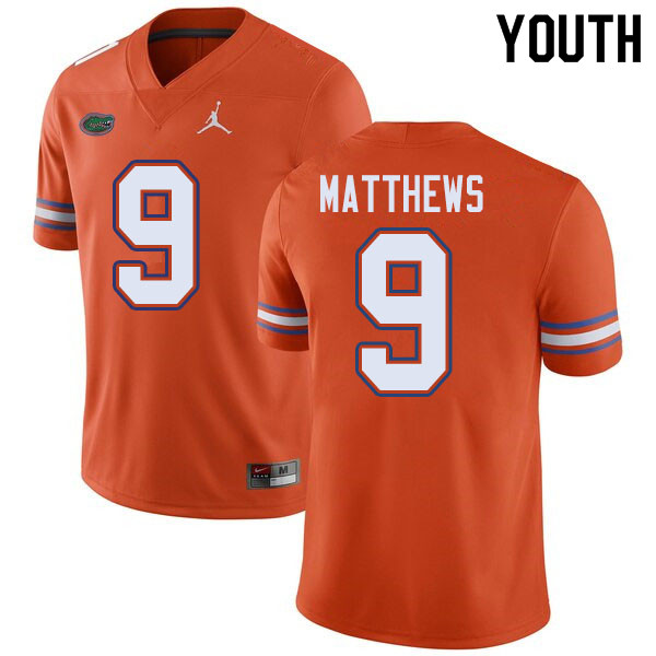 Jordan Brand Youth #9 Luke Matthews Florida Gators College Football Jerseys Sale-Orange - Click Image to Close